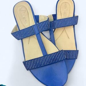 Laura Ashley Royal Blue Studded Sandals 9 1/2